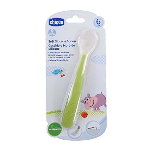 CHICOO SOFT SILICON SPOON 6M+ 1PCS CODE 31801 اخضر