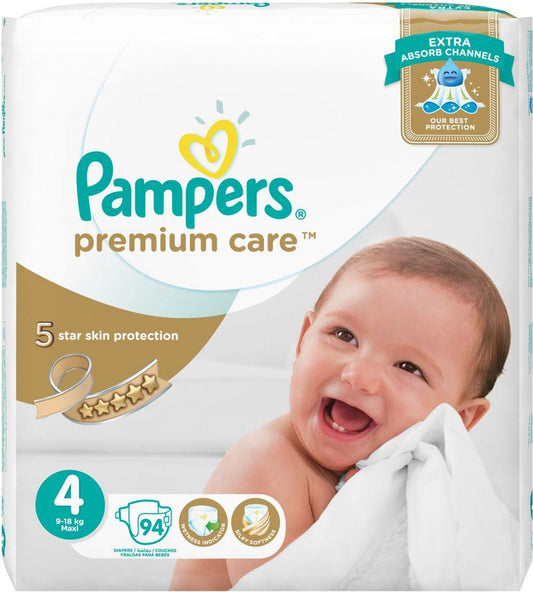 PAMPERS (PREMIUM CARE 4) 7-18KG 94 PCS سعودى
