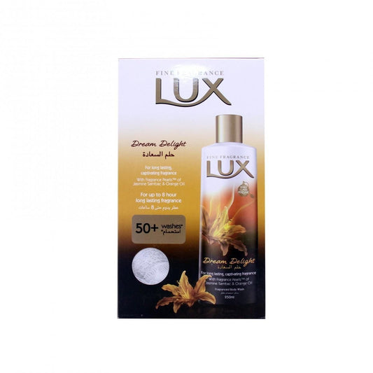 لوكس جل استحمام حلم السعادة 250 مل + لوفه هدية