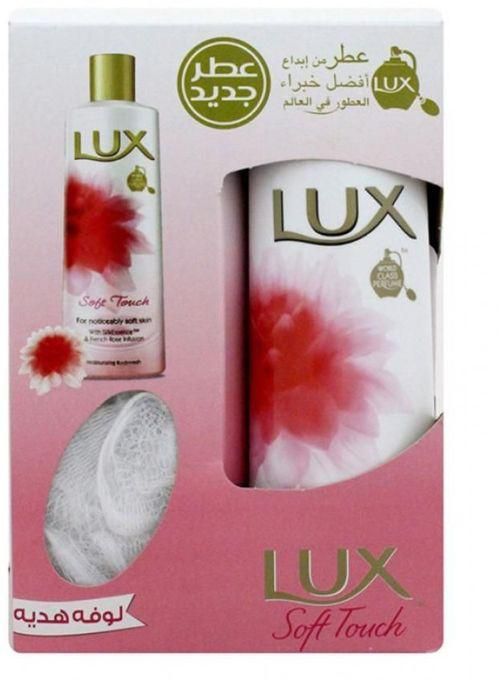 لوكس جل الاستحمام سوفت روز 250 مل + لوفه هدية