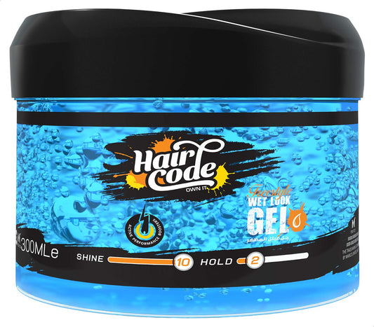 HAIR CODE GEL WET LOOK 300ML ازرق OFF10