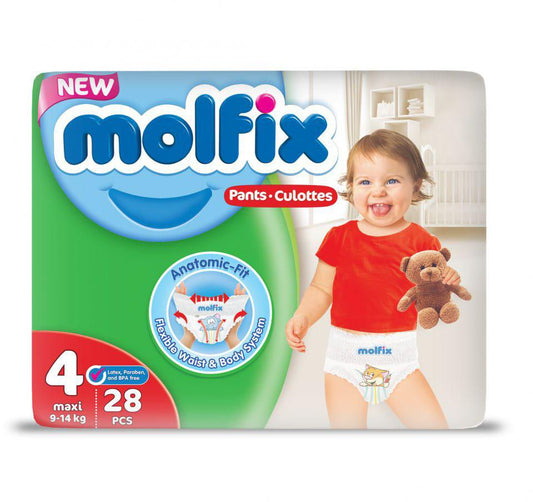 MOLFIX 4 DIAPERS MAXI (4) 7-18KG 28PCSمصرى