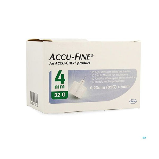 ACCU FINE 4MM 32G 100 UNIT ابرة انسولين معقمة