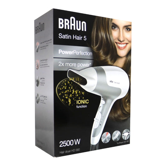 BRAUN SATIN HAIR5 2X MORE POWER IONIC HD580 سيشوار