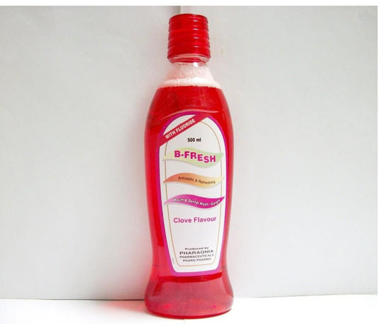 غسول فم بنكهة القرنفل من بي فريش، 500 مل، أحمر