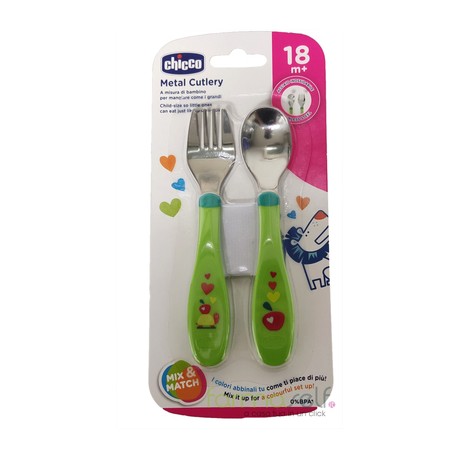 CHICCO METAL CUTLERY 86658 معلقة وشوكه استاليس
