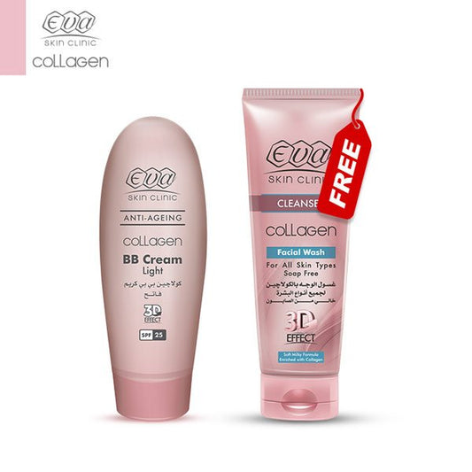 EVA BB CREAM LIGHT SPF25 + FACIAL WASH وفري 48ج