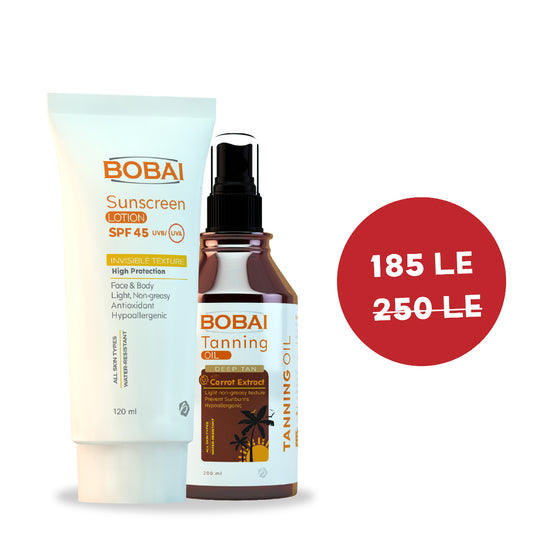 زيت التسمير العميق من بوباي + لوشن حماية من الشمس SPF45