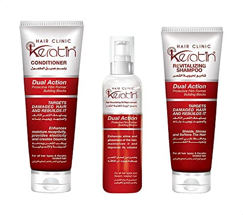 E KERATIN (SHAMPOO+COND+OIL REPLACEMENT) وفر60ج