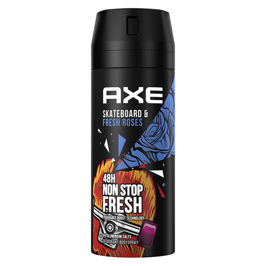 AXE BODY SPRAY (SKATE&FRESS ROSES) 150ML وفر10ج