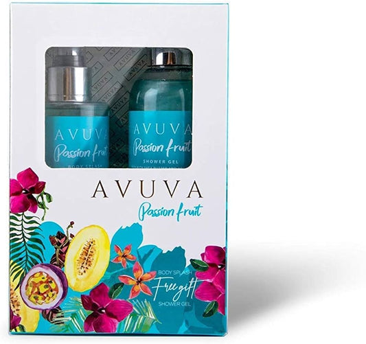 مقشر الاستحمام أفوفا برائحة فاكهة العاطفة + معطر للجسم