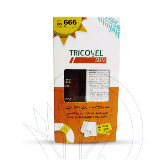 TRICOVEL SUN HAIR SPRAY+SUN SHAMPOO(فوطة بحر هدية)