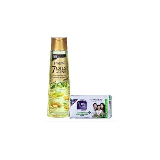 EMAMI 7 OILS IN ONE 200ML + BORO PLUS SOAP OFF