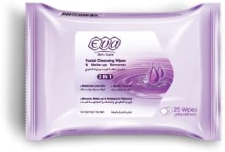 مزيل مكياج إيفا (للبشرة العادية/الجافة) 25 منديلًا