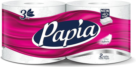 PAPIA TOILET ROLLS 3 PLY 2 ROLLS مناديل تواليت