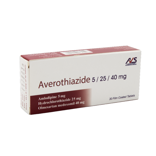 AVEROTHIAZIDE 5 / 25 / 40 MG 30 TAB