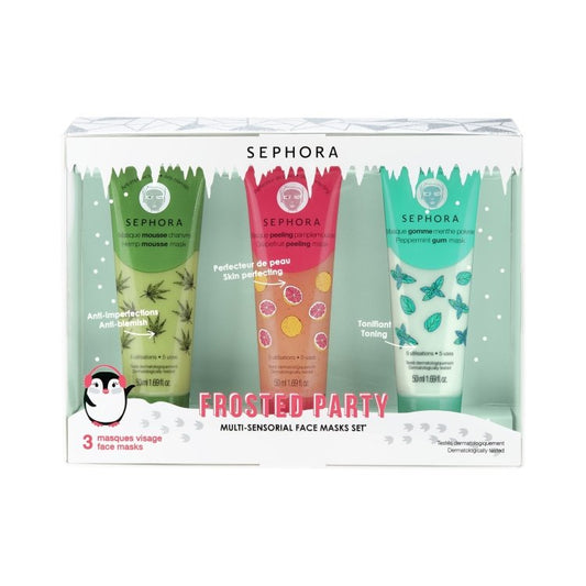 SEPHORA FROSTED PARTY FACE MULTIMASKING SET 3PC