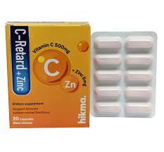 C - RETARD + ZINC 500 MG/5MG 20 CAP