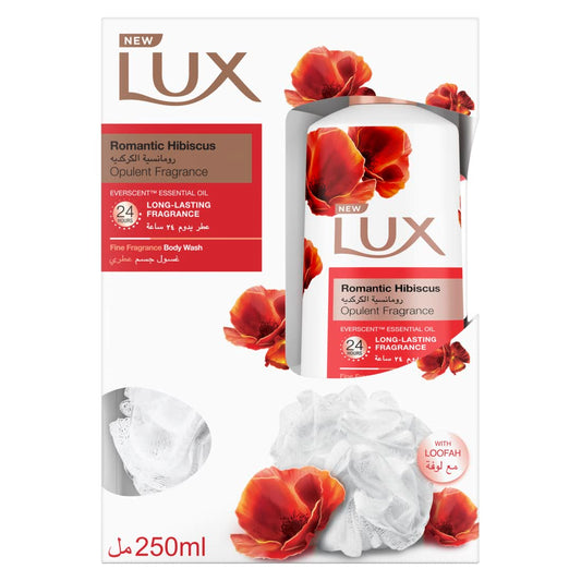 LUX SHOWER GEL ROMANTIC HIBISCUS 250ML+LOVة OFF15