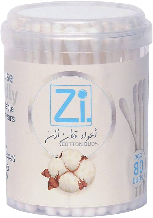 ZI COTTON BUDS 80 BUDS اعواد قطن اذن بلاستيك
