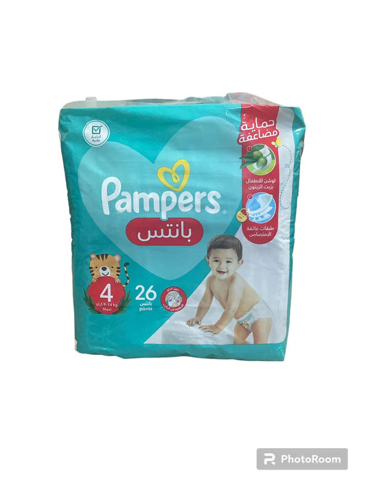 PAMPERS (PANTS 4) 9-14 KG 26 PCS