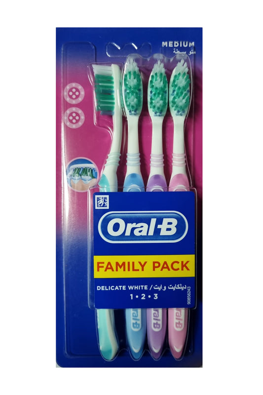 ORAL- B DELICATE WHITE FAMILY 4PC عرض 4 قطعة