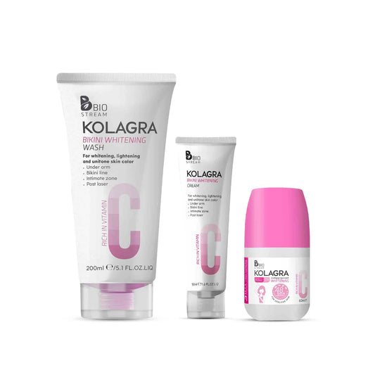KOLAGRA BIKINI WHITENING (CREAM+WASH+ROLL-ON) OFF