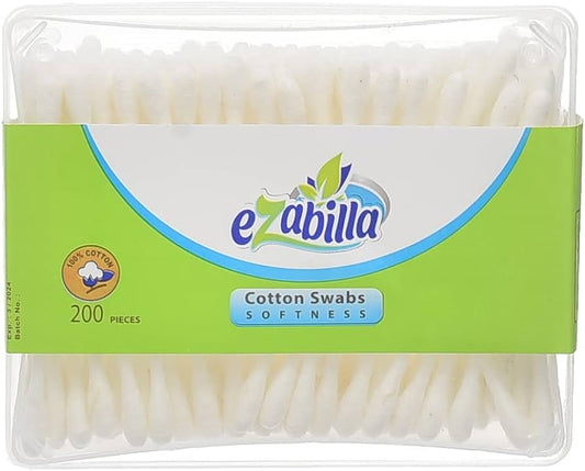 EZABILLA COTTON SWABS 200PCS قطن اذن مستطيل