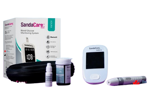 SANDA CARE ADURA عرض جهاز سكر + 1 علبة شرائط