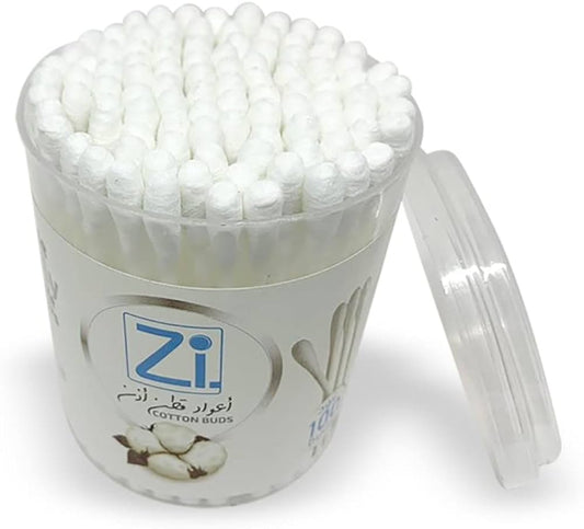 ZI COTTON BUDS 100 BUDS اعواد قطن اذن بلاستيك
