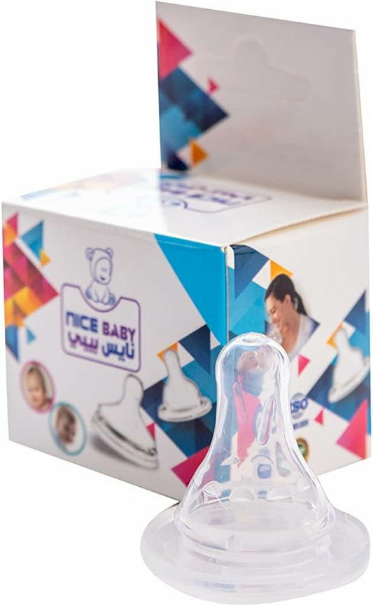 NICE BABY SILICONE TEAT (M) (8140) حلمة 2ق متوسط