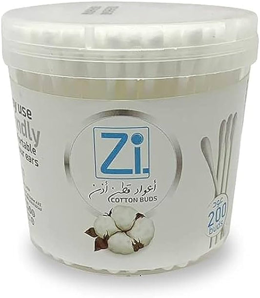 ZI COTTON BUDS 200 BUDS اعواد قطن اذن بلاستيك