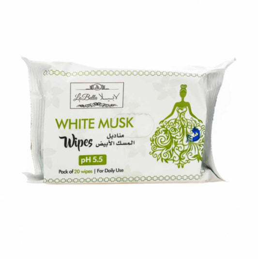 QUALITA FEMININE WIPES WHITE MUSK 20 WIPES