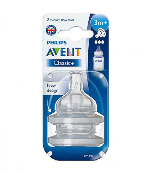 AVENT NIPPLE 3 M + حلمة تدفق متوسط SCF633/27