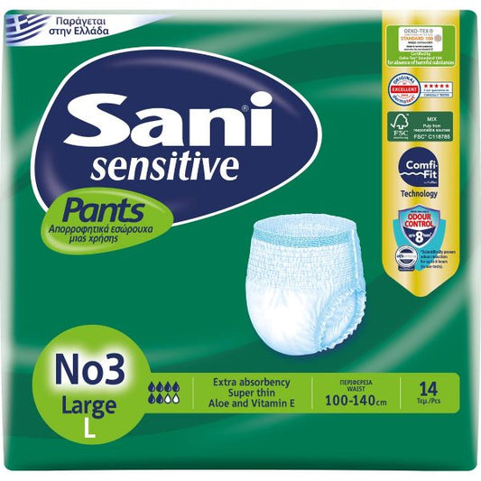 SANI SENSITIVE PANTS LARGE 14PCS