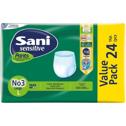 SANI SENSITIVE PANTS LARGE 24PCS