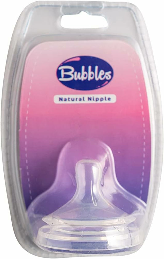 BUBBLES NATURAL NIPPLE (9M) 1PCS (8225) حلمة