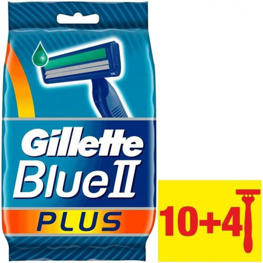 GTT BLUE 2 PLUS 10 + 2 PCS ماكينة حلاقة 12 قطعة