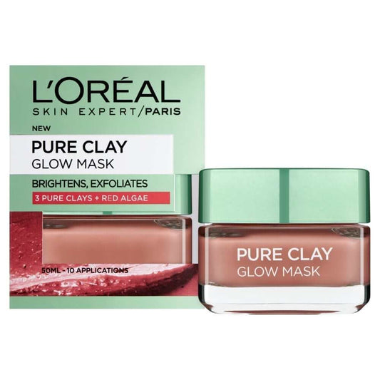 LOREAL PURE CLAY MASK EXFOLIATES BRIGHTENS 50ML