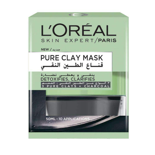 LOREAL PURE CLAY MASK DETOXIFIES CLARIFIES 50ML