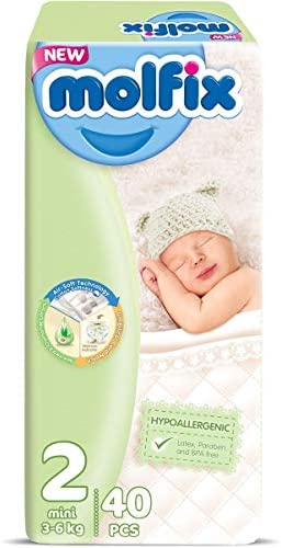 MOLFIX 2 DIAPERS MINI (2) 3-6KG 40PCS مصرى