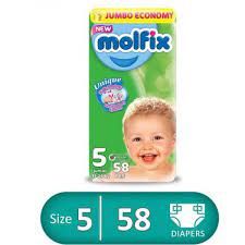 MOLFIX 5 DIAPERS JUNIOR 11-25KG 58PCSمصرى