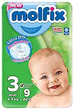 MOLFIX 3 DIAPERS MIDI (3) 4-9KG 9PCS مصرى
