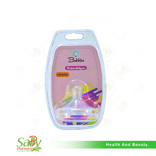 BUBBLES NIPPLE NATURAL 1PCS 3 MONTHS