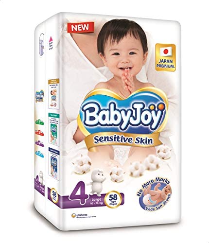 BABYJOY (PREMIUM LARGE 4) 58 PCS (10 - 18KG)