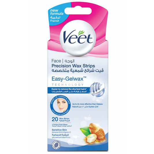 VEET HAIR REMOVER FACE WAX 20 STRIPS شرائح للوجة