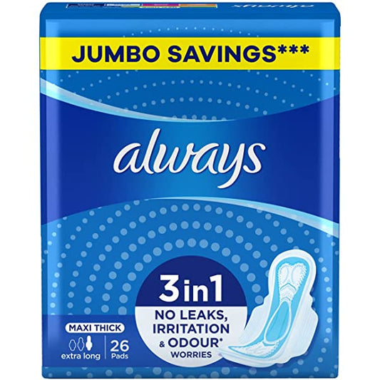 عبوة من 26 قطعة من ALWAYS MAXI THICK EXTRA LONG 26-12