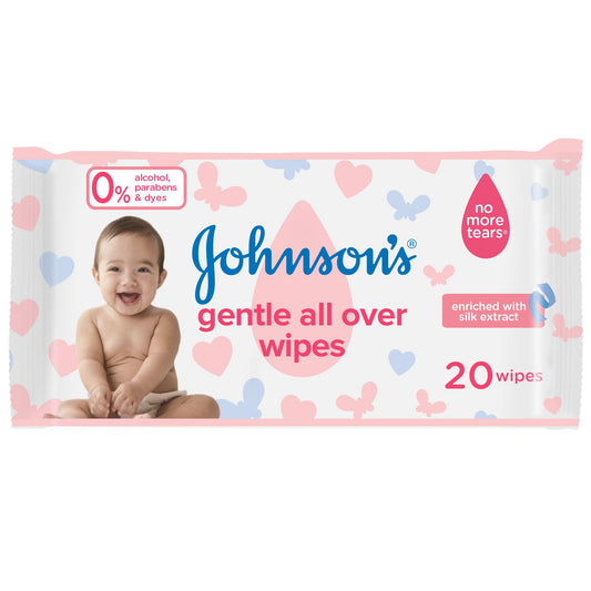 JJ BABY GENTLE ALL OVER 20 WIPES NEW