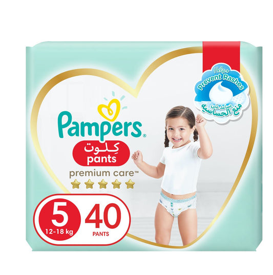 PAMPERS (PREMIUM CARE 5 PANTS)12-18 KG 40PCS سعودى