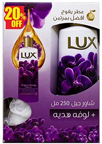 جل استحمام لوكس برائحة الأوركيد السحرية 250 مل + لوفة OFF15